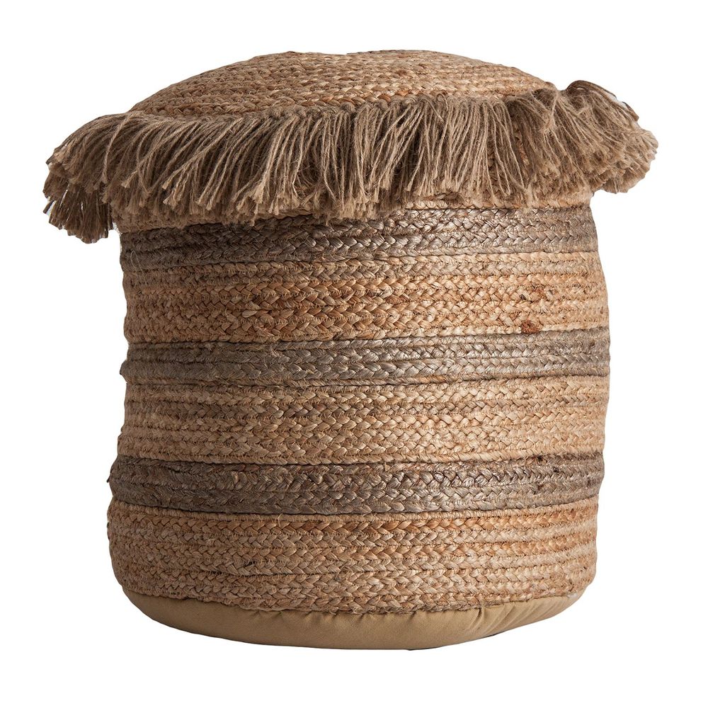Footrests - Brown jute puff 43x43x45 cm - VICAL