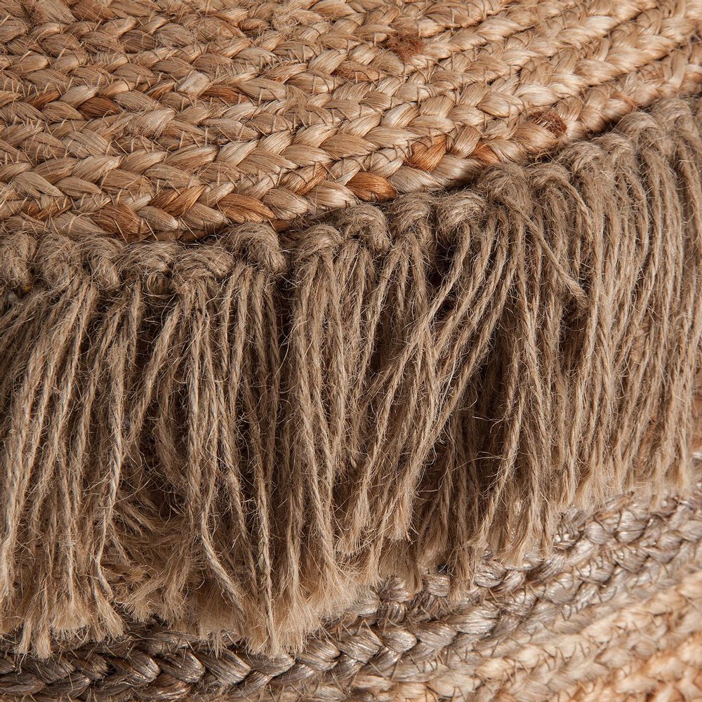 Footrests - Brown jute puff 43x43x45 cm - VICAL