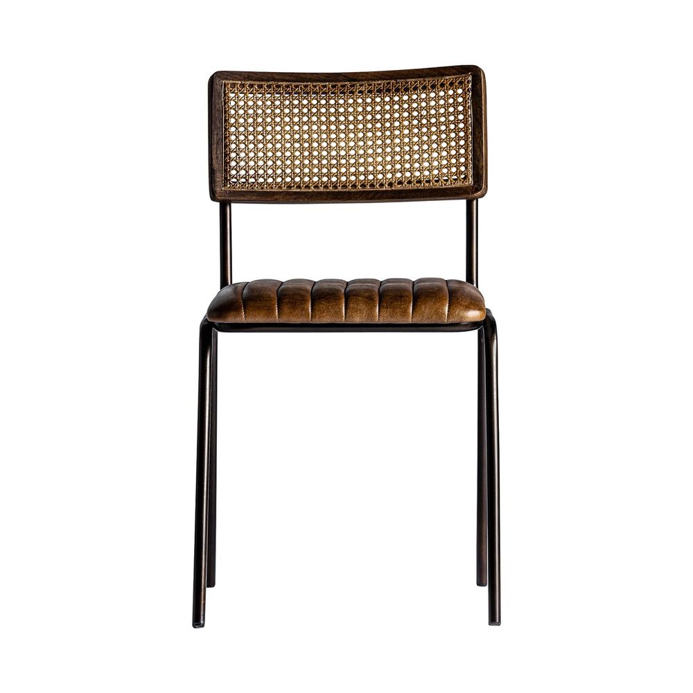 Chairs - Brown leather chair 47x51x79 cm - VICAL