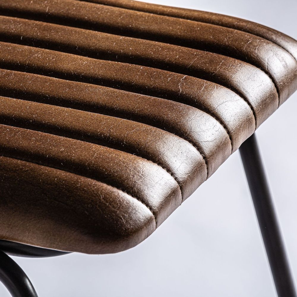 Chairs - Brown leather chair 47x51x79 cm - VICAL