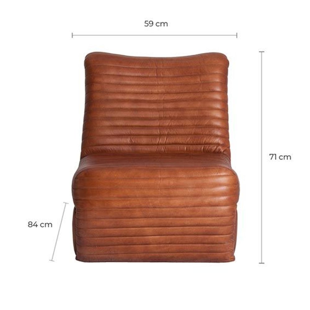 Fauteuils - Fauteuil en cuir marron 59x81x72 cm - VICAL