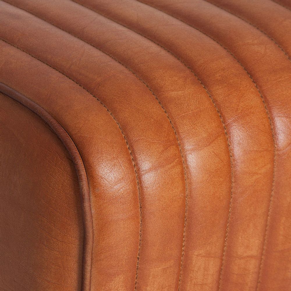 Tabourets - Tabouret en cuir marron 43x34x75 cm - VICAL
