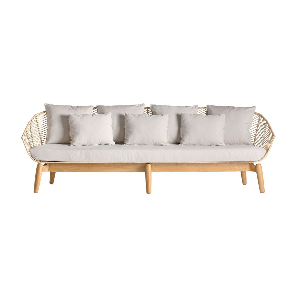Canapés - Sofa en bois de mahogany marron 240x78x81 cm - VICAL