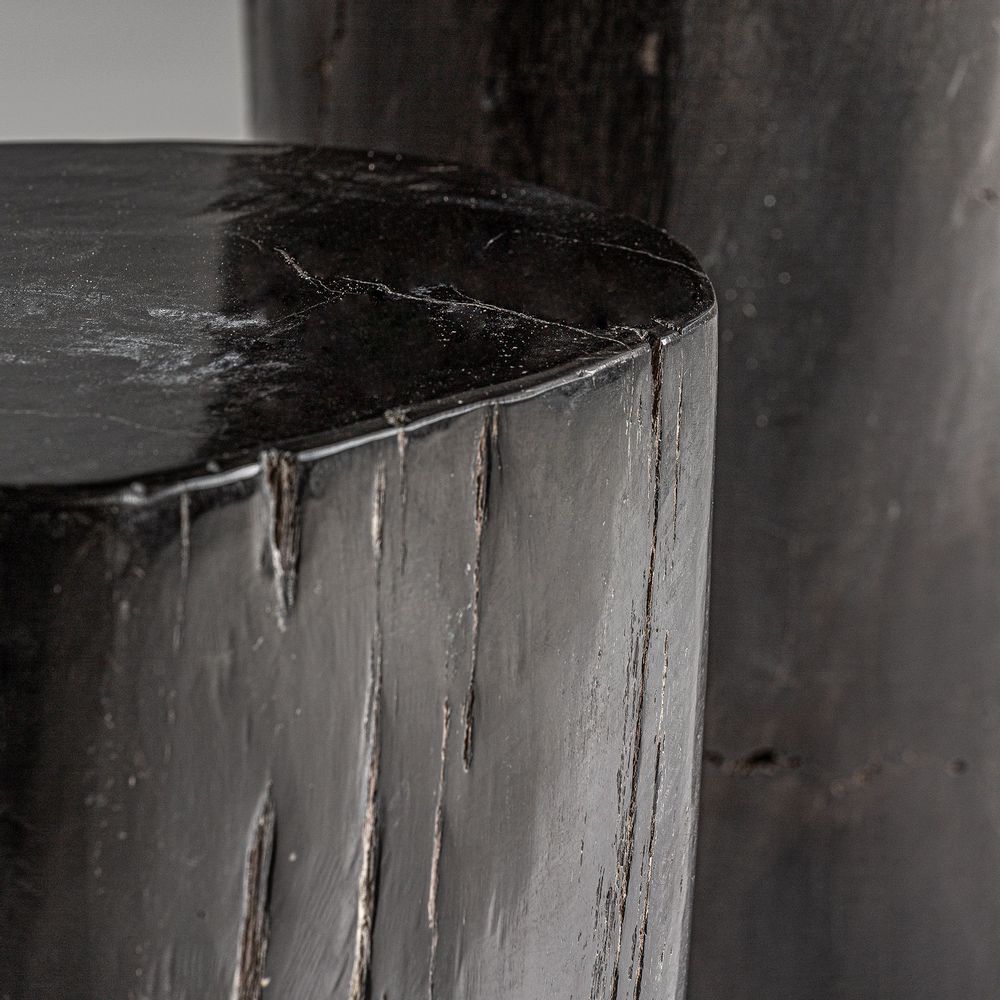 Autres tables - Table basse en bois pétrifié marron 30x26x38 cm - VICAL