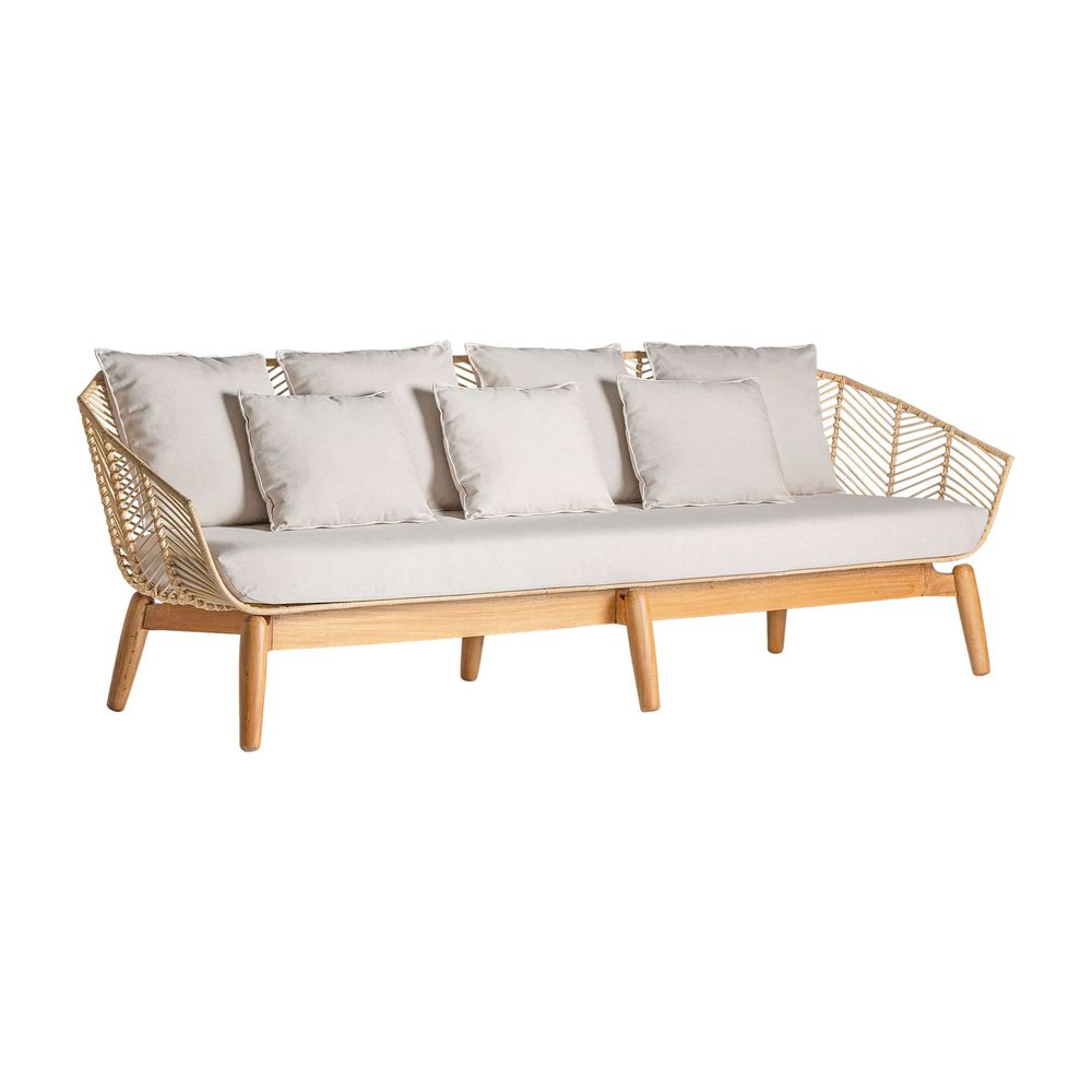 Canapés - Sofa en bois de mahogany marron 240x78x81 cm - VICAL