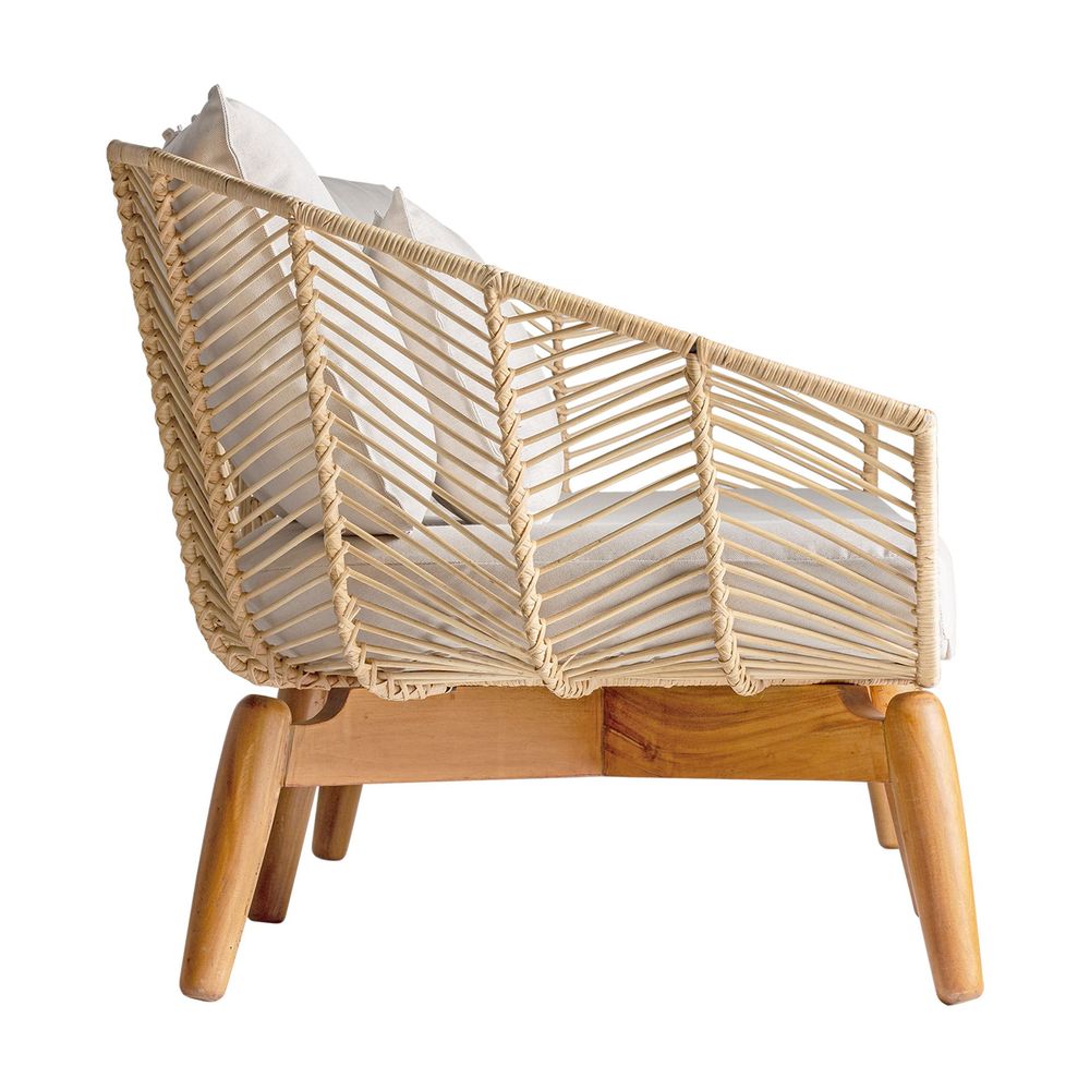 Canapés - Sofa en bois de mahogany marron 240x78x81 cm - VICAL