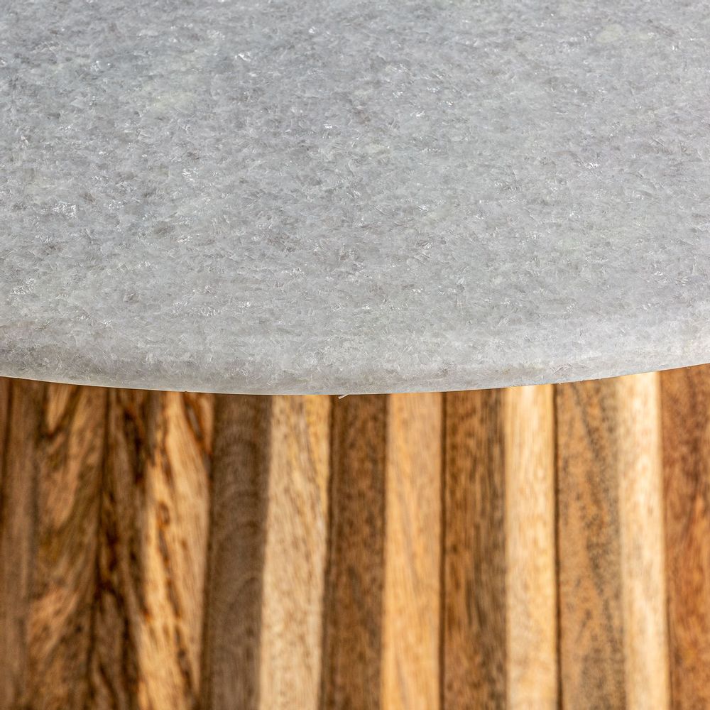 Coffee tables - White mango wood coffee table 100x100x44 cm - VICAL