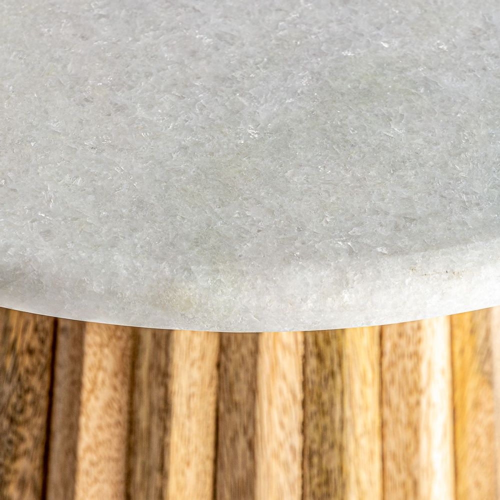 Autres tables - Table de bar en bois de mangue blanc 45x45x60 cm - VICAL