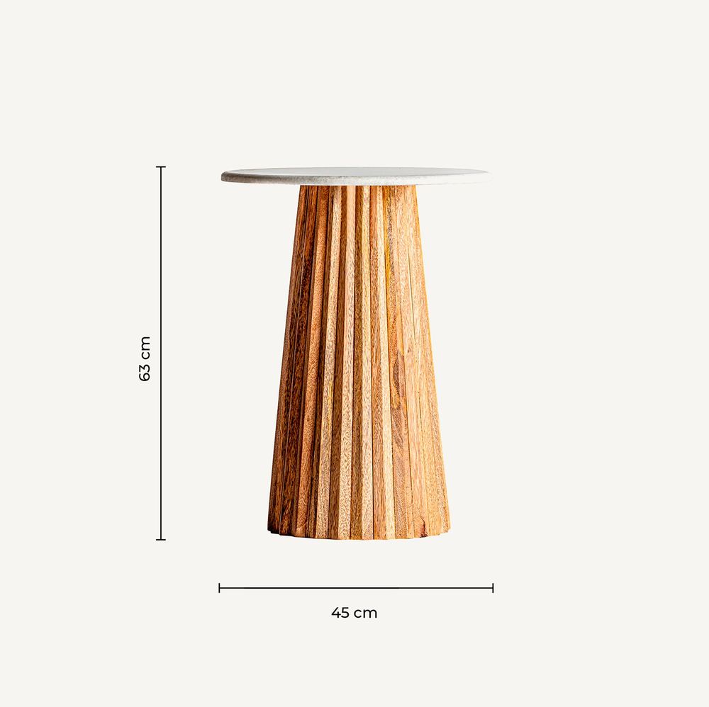 Autres tables - Table de bar en bois de mangue blanc 45x45x60 cm - VICAL
