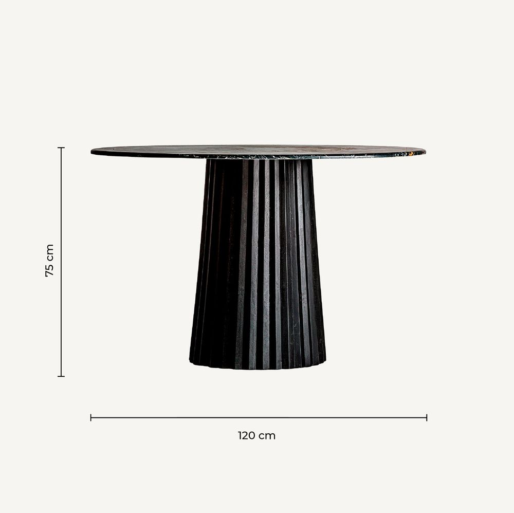 Tables Salle à Manger - Table salon en bois de mangue noir 122x122x77 cm - VICAL