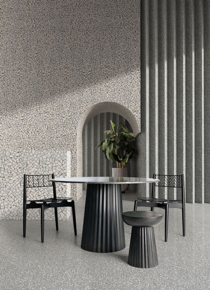 Tables Salle à Manger - Table salon en bois de mangue noir 122x122x77 cm - VICAL
