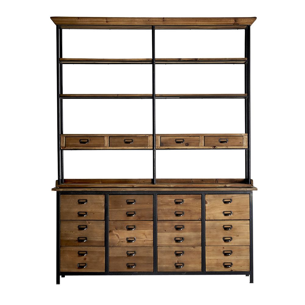 Shelves - Brown elm wood shelf 180x48x231 cm - VICAL