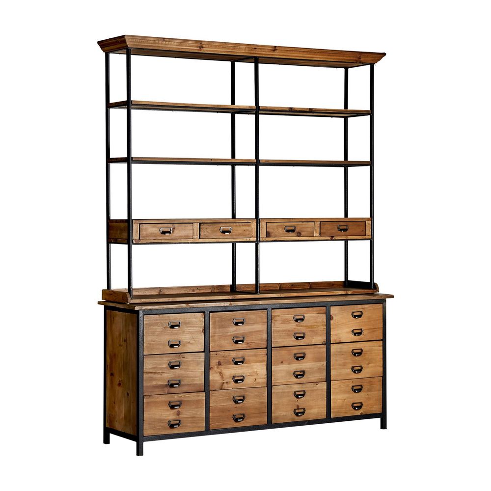 Shelves - Brown elm wood shelf 180x48x231 cm - VICAL