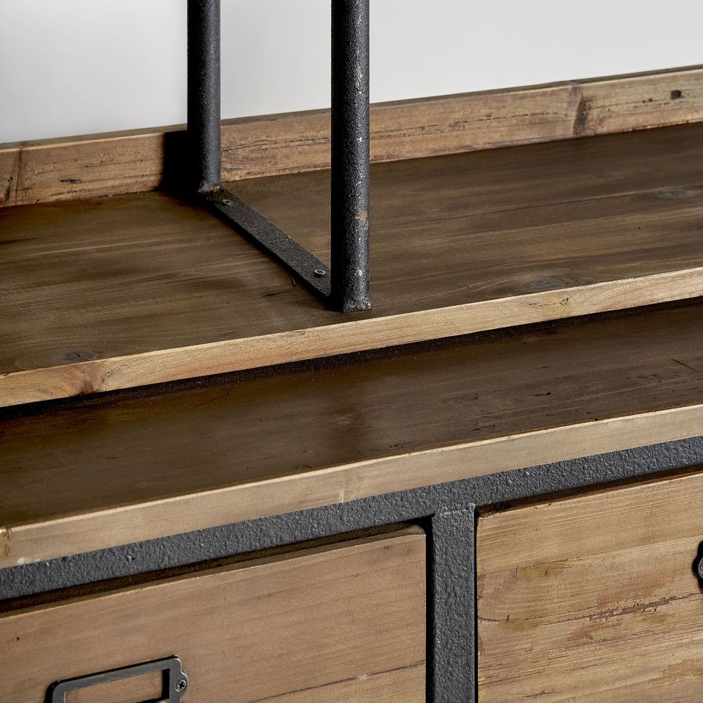Shelves - Brown elm wood shelf 180x48x231 cm - VICAL
