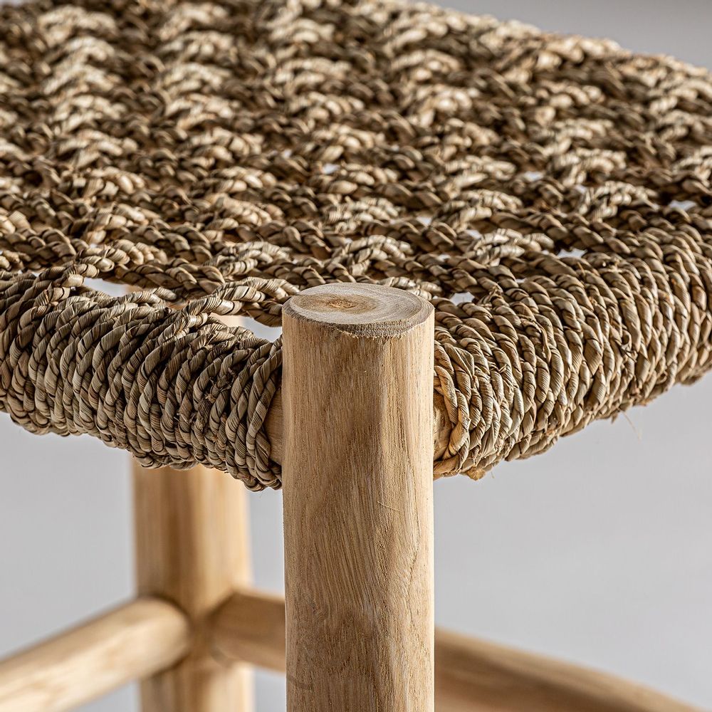 Repose-pieds - Tabouret en bois de teck marron 40x40x45 cm - VICAL