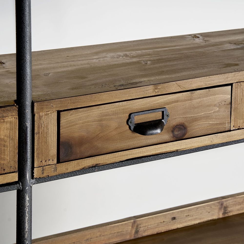 Shelves - Brown elm wood shelf 180x48x231 cm - VICAL