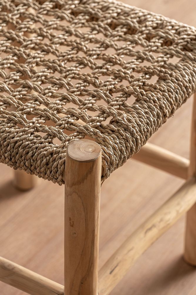 Repose-pieds - Tabouret en bois de teck marron 40x40x45 cm - VICAL