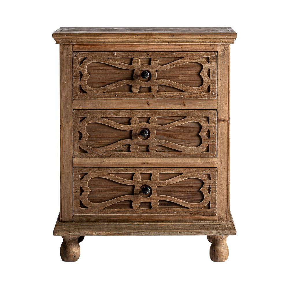 Night tables - Bedside table in brown elm wood 56x44x70 cm - VICAL