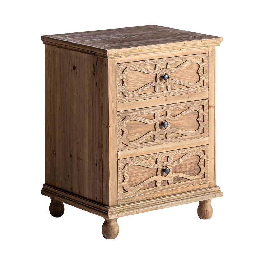 Night tables - Bedside table in brown elm wood 56x44x70 cm - VICAL