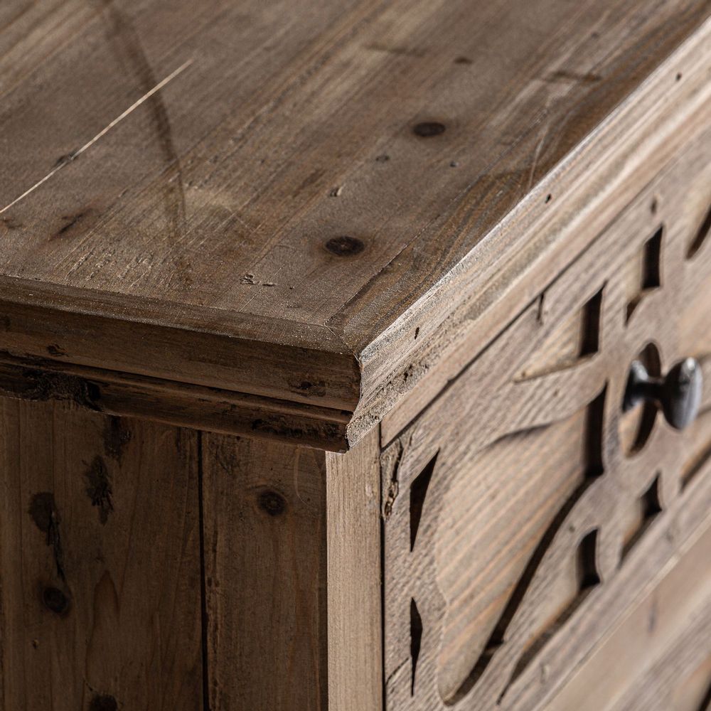 Night tables - Bedside table in brown elm wood 56x44x70 cm - VICAL