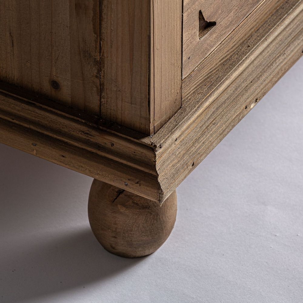 Night tables - Bedside table in brown elm wood 56x44x70 cm - VICAL