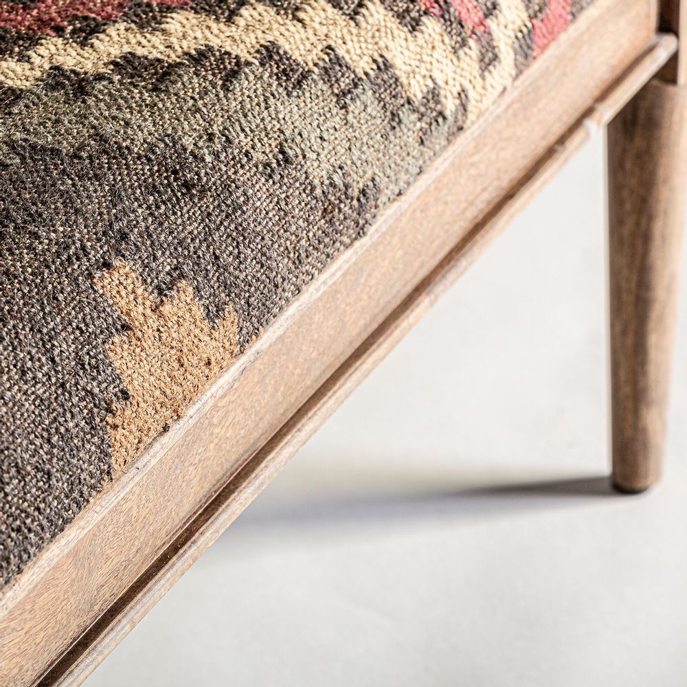 Benches - Brown mango wood bench 130x40x46 cm - VICAL
