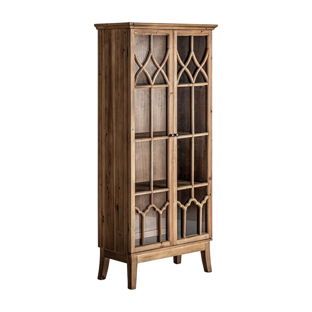 Armoires - Vitrine en bois d´orme marron 80x40x178 cm - VICAL