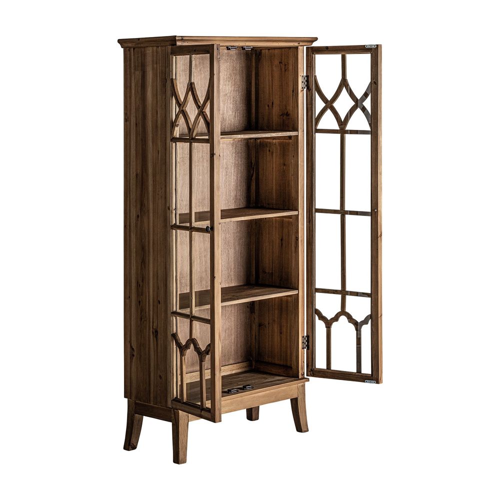 Armoires - Vitrine en bois d´orme marron 80x40x178 cm - VICAL