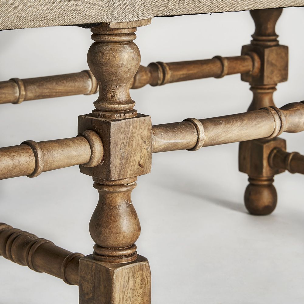 Footrests - Brown mango wood footboard 128x43x53 cm - VICAL