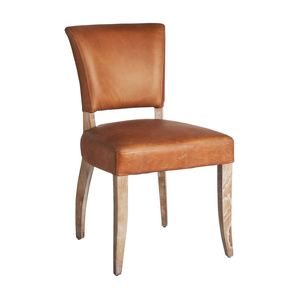Chairs - Brown leather chair 52x62x89 cm - set of 2 - VICAL
