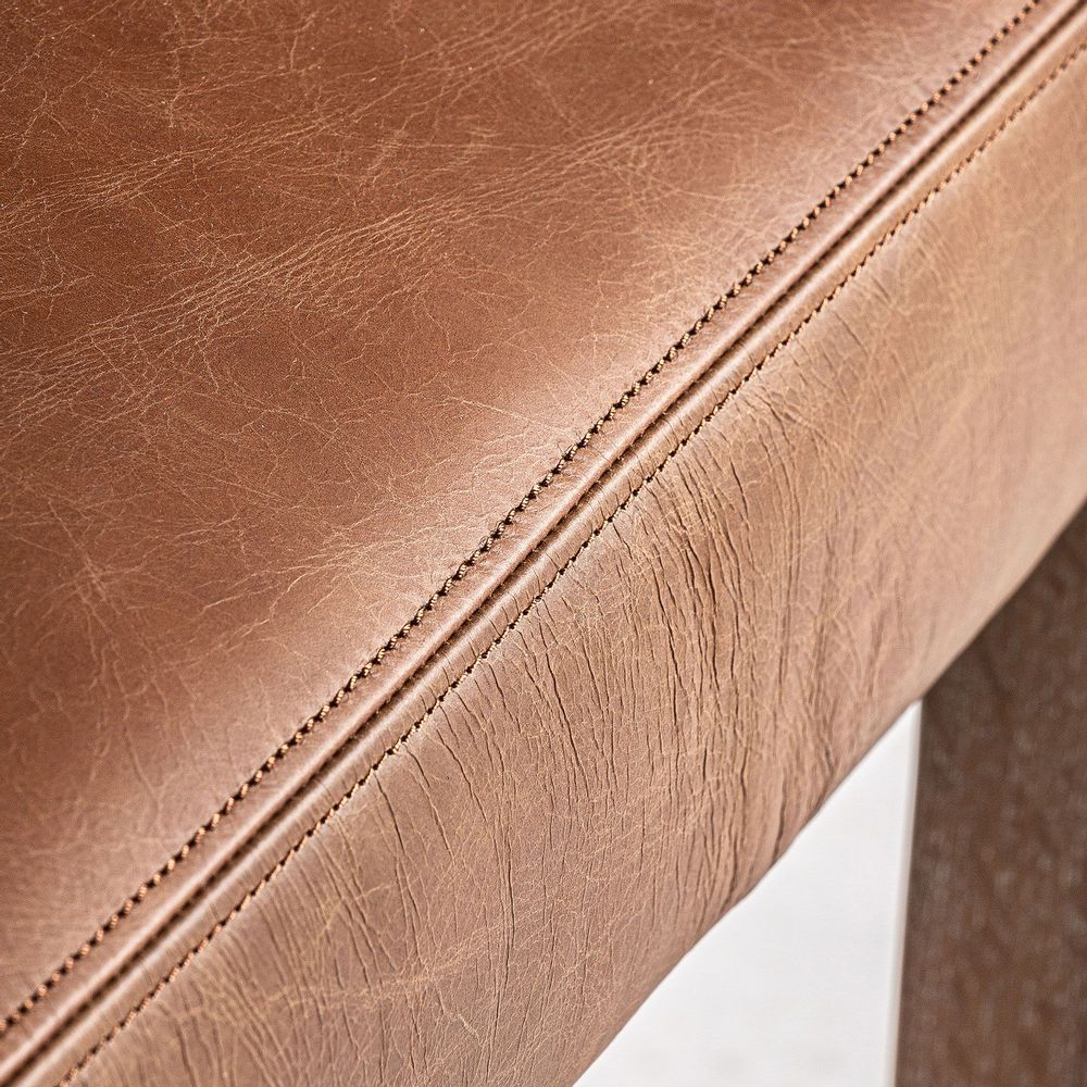 Chairs - Brown leather chair 57x64x88 cm - VICAL
