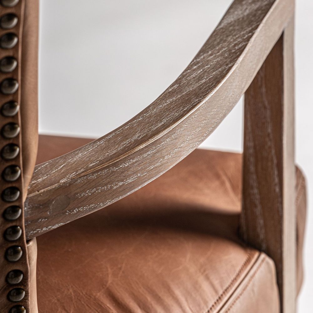 Chairs - Brown leather chair 57x64x88 cm - VICAL