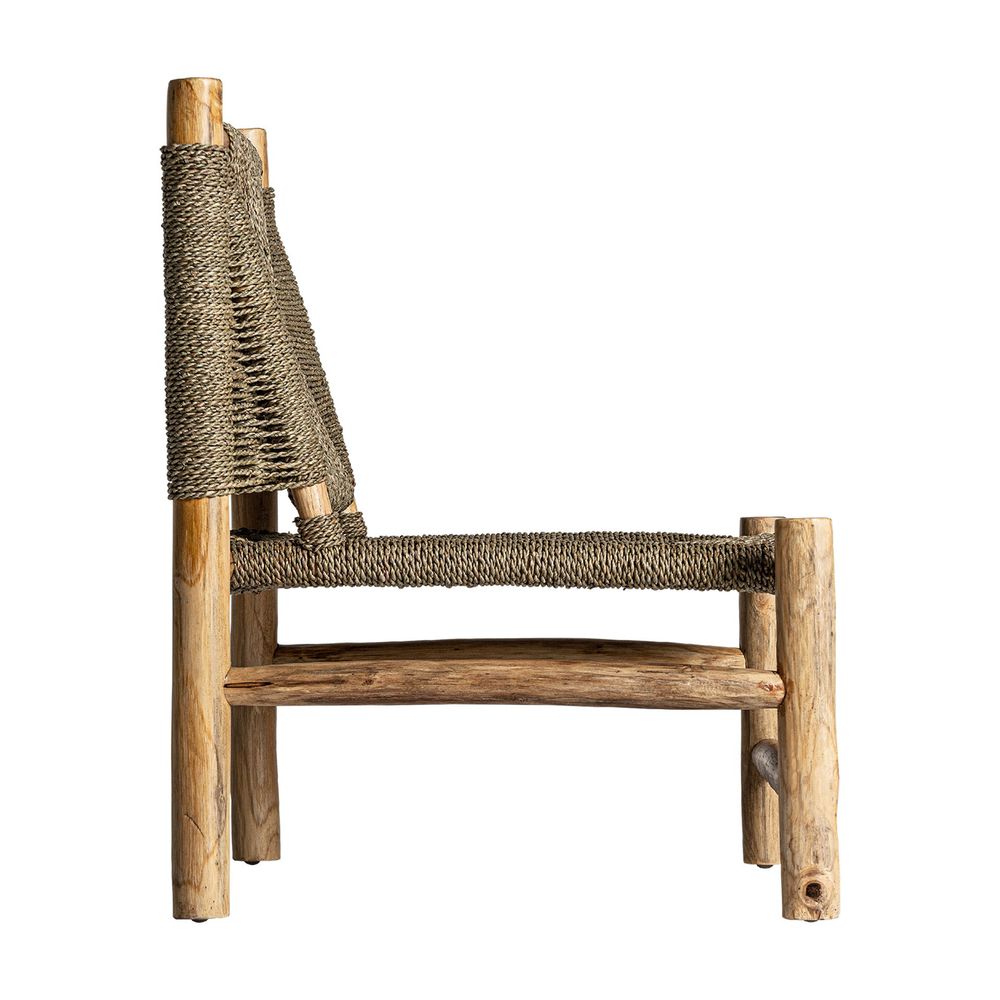 Armchairs - Brown raffia armchair 61x61x80 cm - VICAL