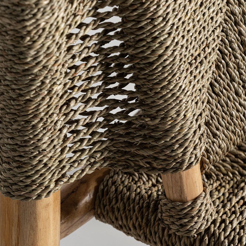 Armchairs - Brown raffia armchair 61x61x80 cm - VICAL