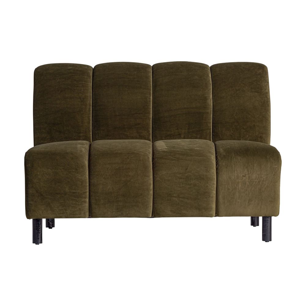 Sofas - Central sofa module in green velvet 120x76x87 cm - VICAL