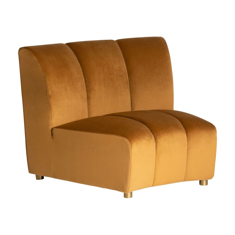 Sofas - Central sofa module in mustard velvet 106x95x84 cm - VICAL