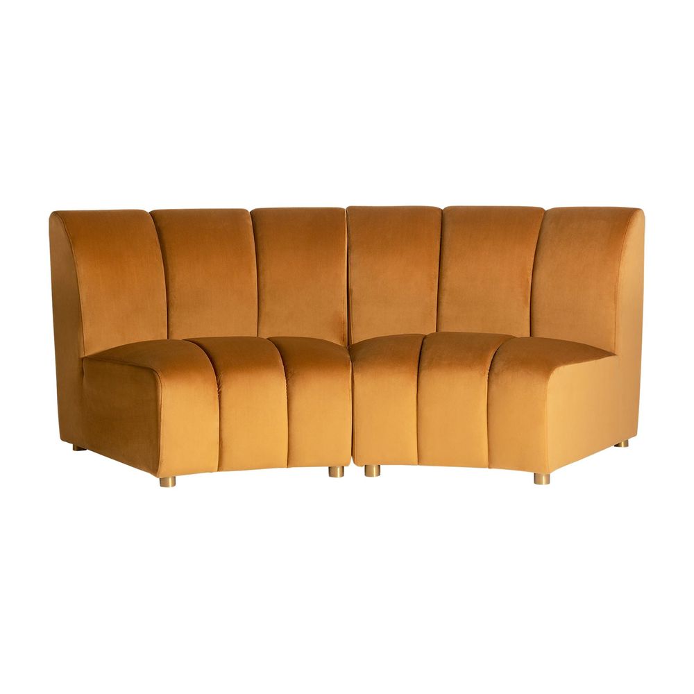 Sofas - Central sofa module in mustard velvet 106x95x84 cm - VICAL