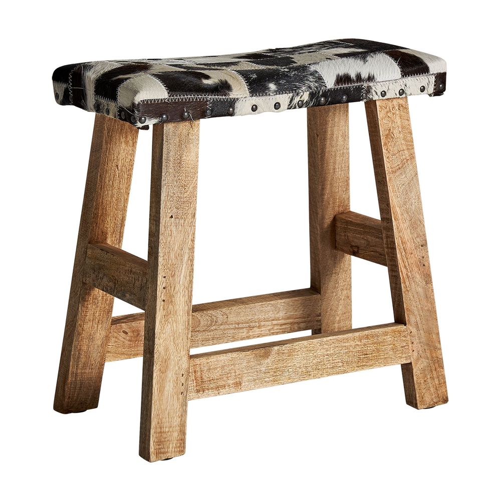 Footrests - Brown mango wood footrest 45x24x46 cm - VICAL