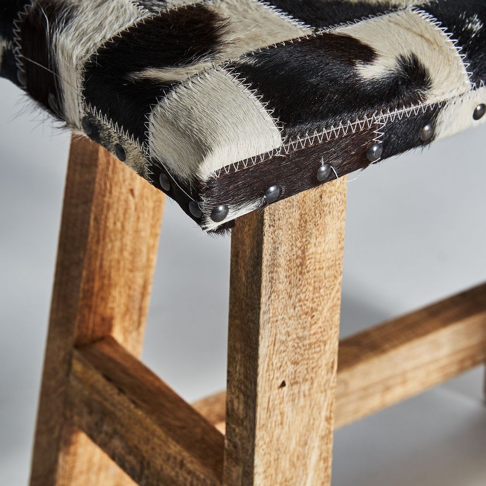 Footrests - Brown mango wood footrest 45x24x46 cm - VICAL