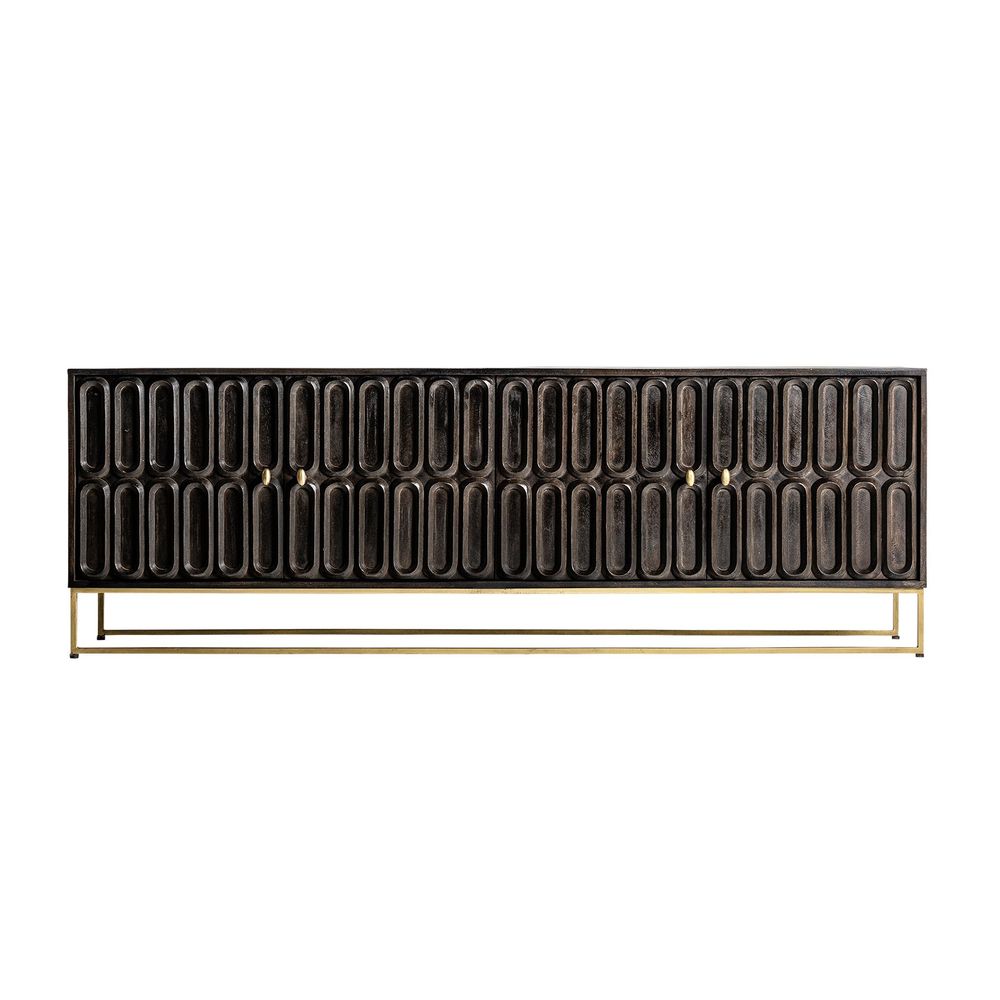 Meubles TV - Meuble tv en bois de mangue marron 200x45x66 cm - VICAL