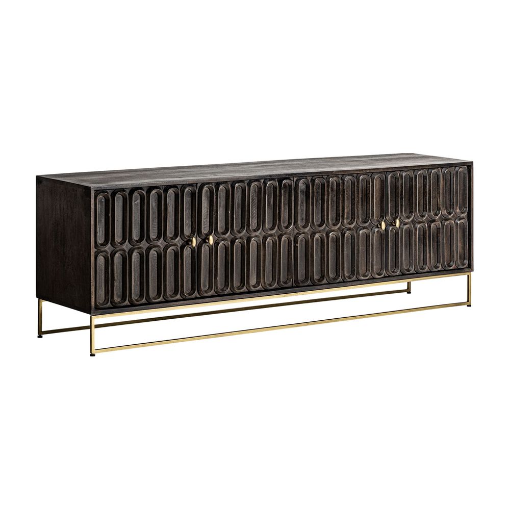 Meubles TV - Meuble tv en bois de mangue marron 200x45x66 cm - VICAL