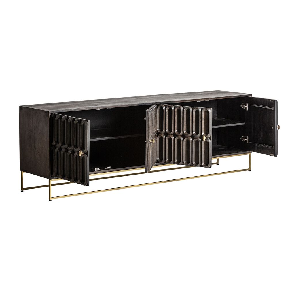 Meubles TV - Meuble tv en bois de mangue marron 200x45x66 cm - VICAL