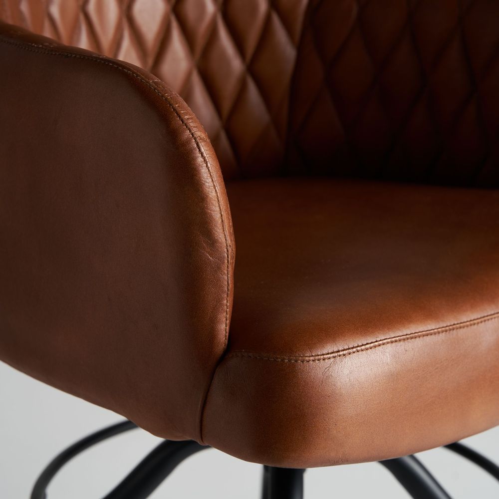Chairs - Office chair in black mango wood 61x58x95 cm - VICAL