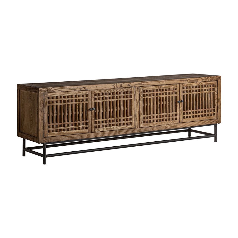 Meubles TV - Meuble tv en bois d´orme noir 200x45x65 cm - VICAL