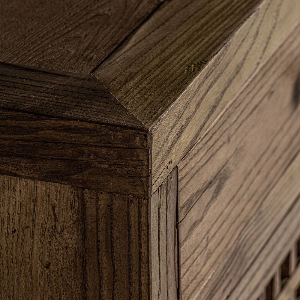 Sideboards - Sideboard in black elm wood 180x45x90 cm - VICAL