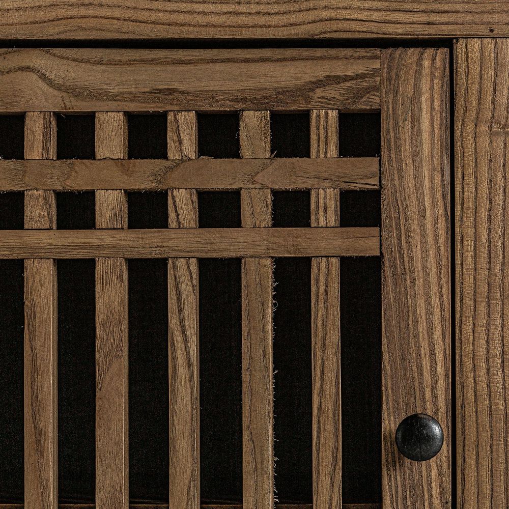 Sideboards - Sideboard in black elm wood 180x45x90 cm - VICAL