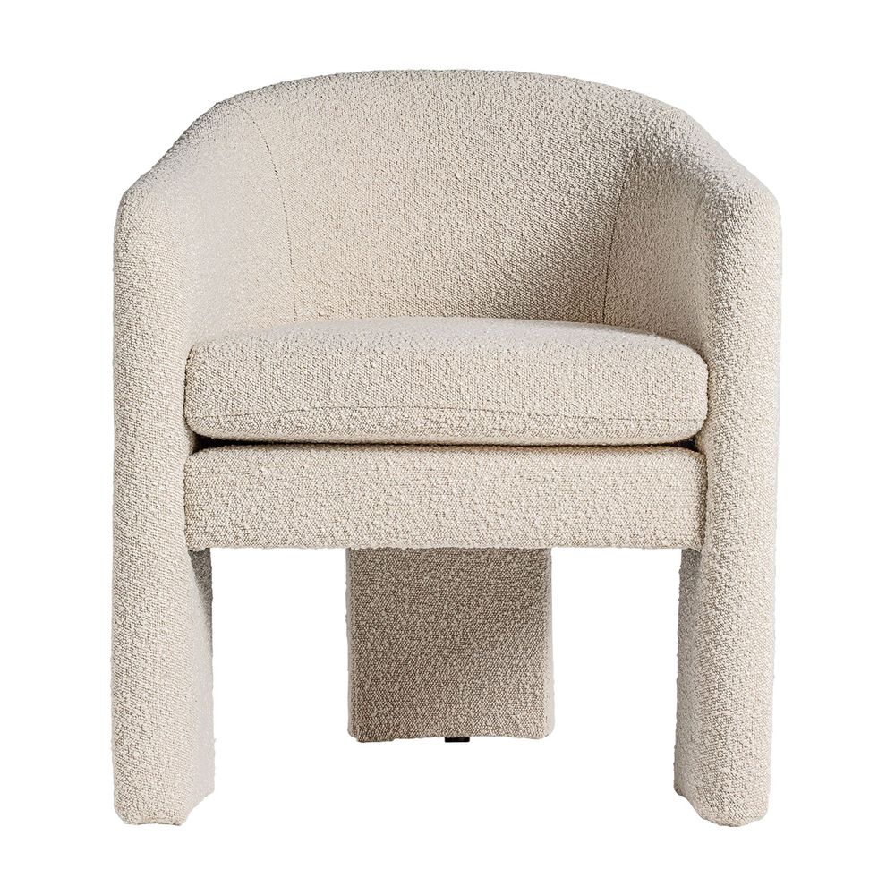 Fauteuils - Fauteuil en coton bouclé blanc cassé 69x67x77 cm - VICAL