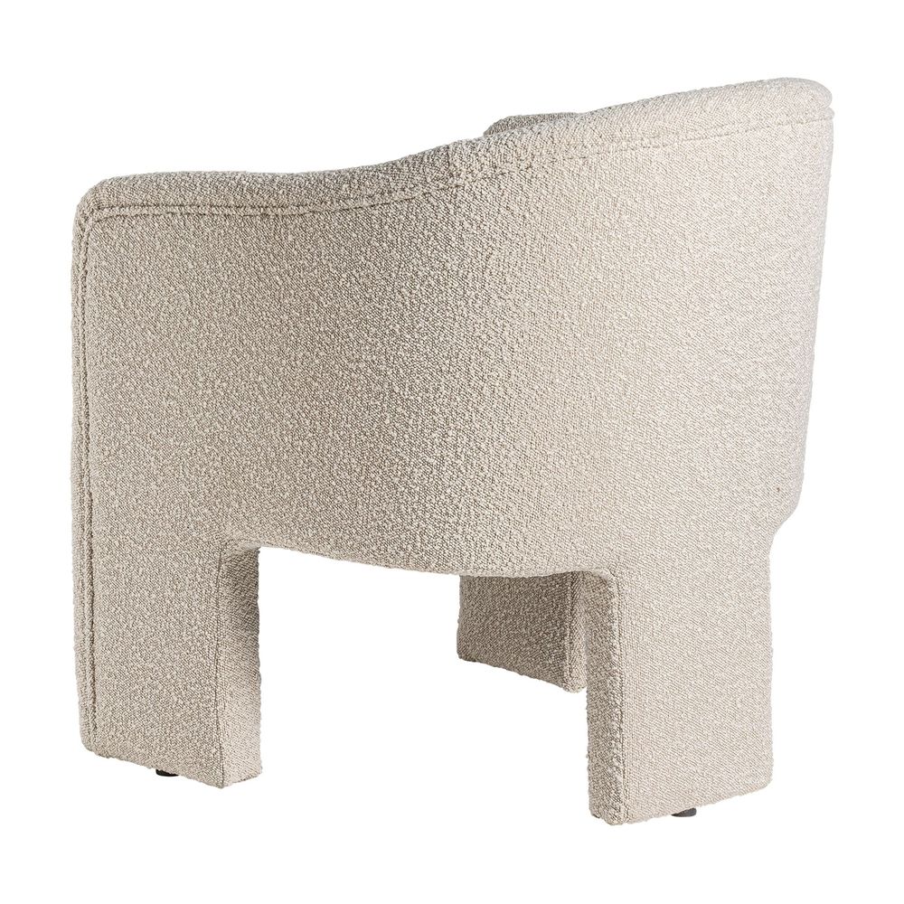 Fauteuils - Fauteuil en coton bouclé blanc cassé 69x67x77 cm - VICAL