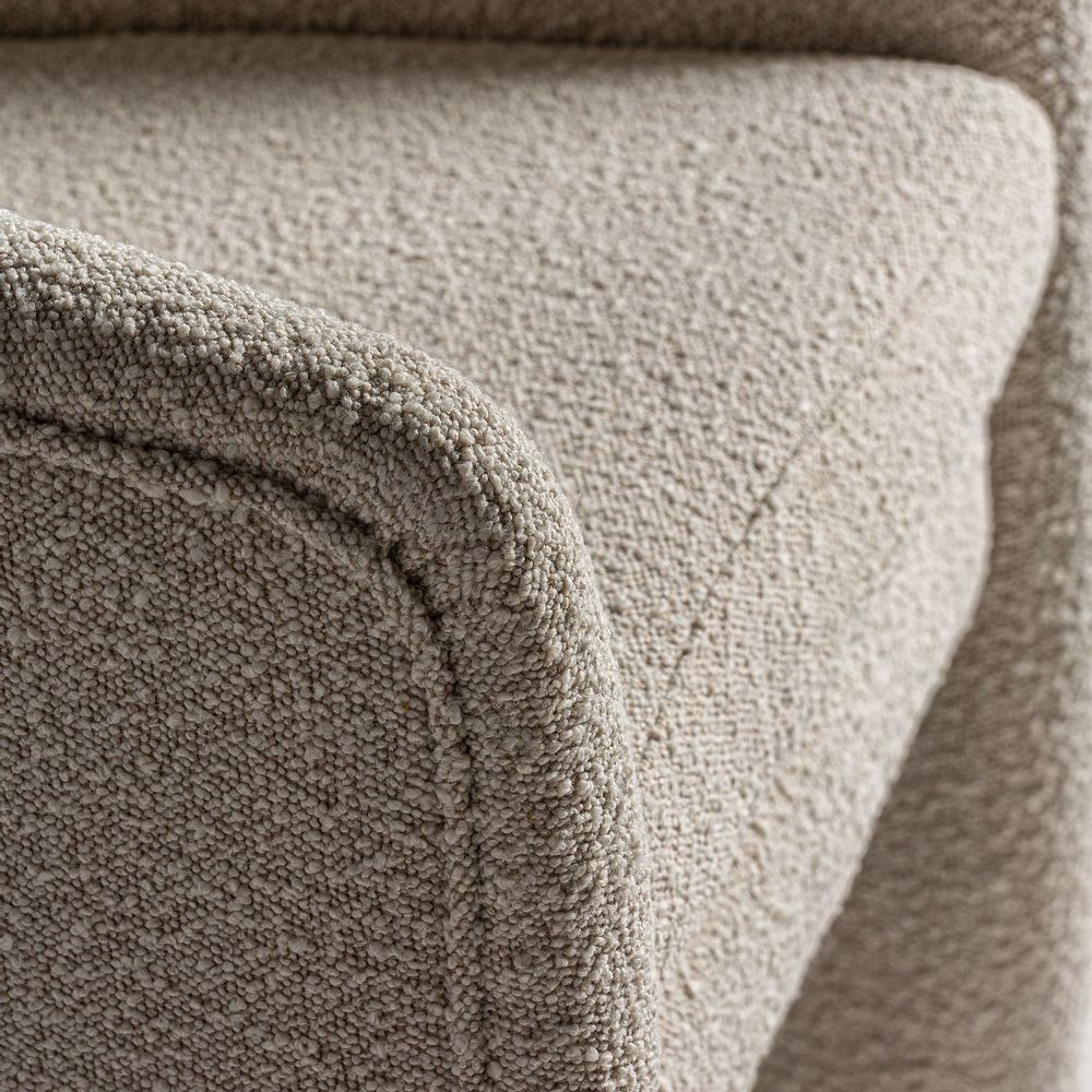 Fauteuils - Fauteuil en coton bouclé blanc cassé 69x67x77 cm - VICAL