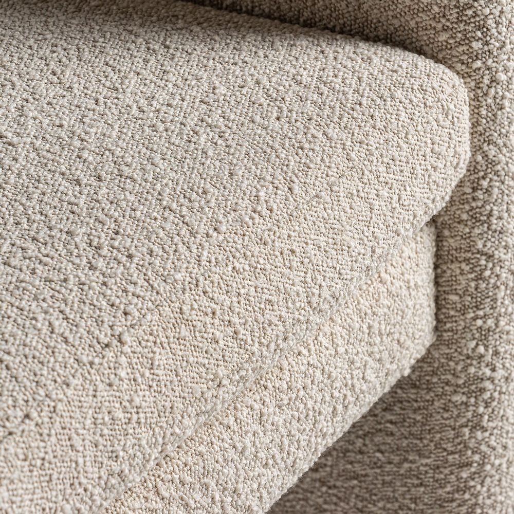 Fauteuils - Fauteuil en coton bouclé blanc cassé 69x67x77 cm - VICAL